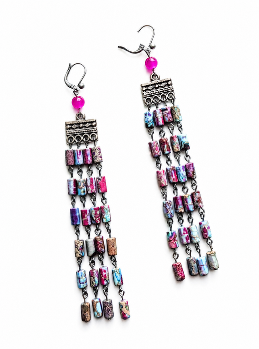 Gloria Sass Dangle Earrings - Picturesque Jasper