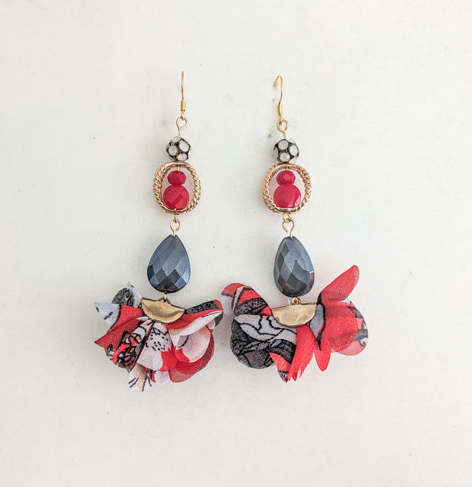 Red Ethereal Tassel Earrings