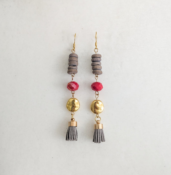 Red Ethereal Dangle Earrings