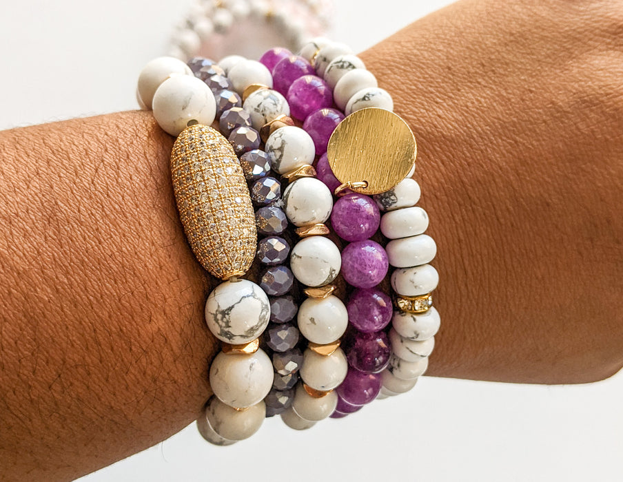 Harmonic Purple Quartz Bracelet Stack