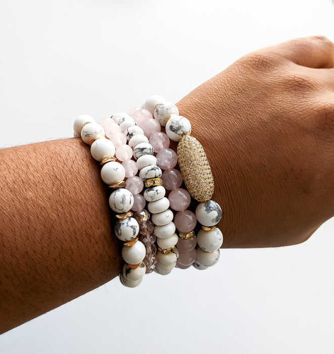 Harmonic Rose Quartz Bracelet Stack