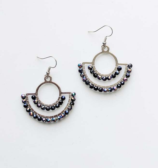Crystal Cove Earrings - Black