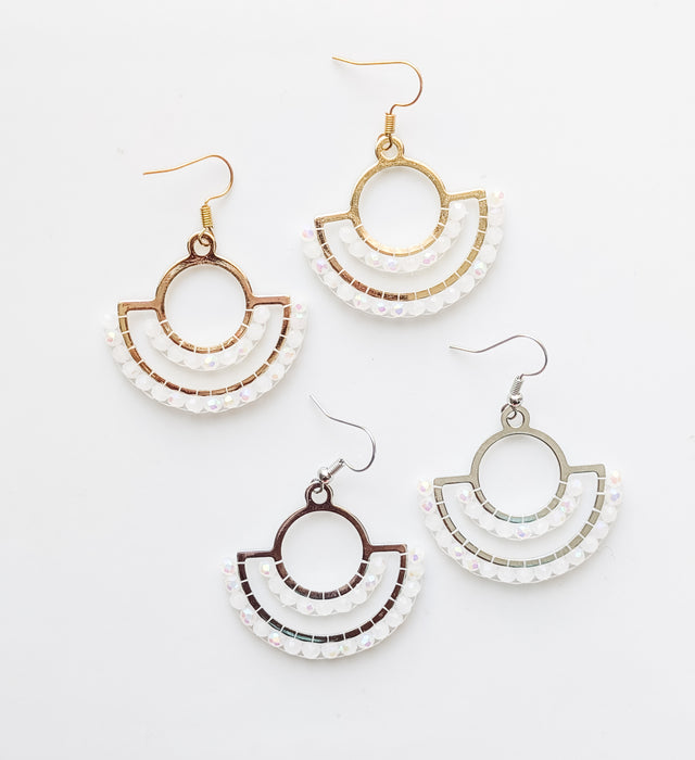 Crystal Cove Earrings - White