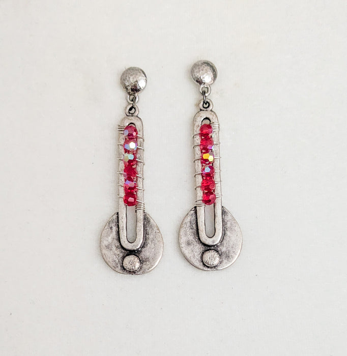 Thermo Ruby Dangle Earrings