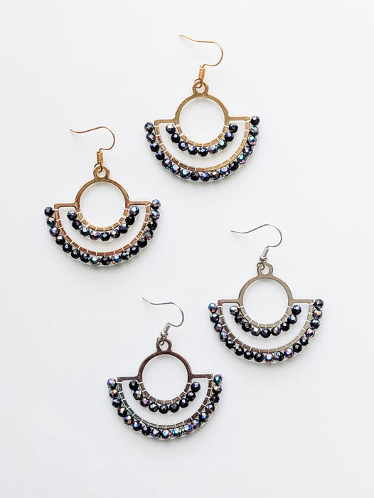 Crystal Cove Earrings - Black